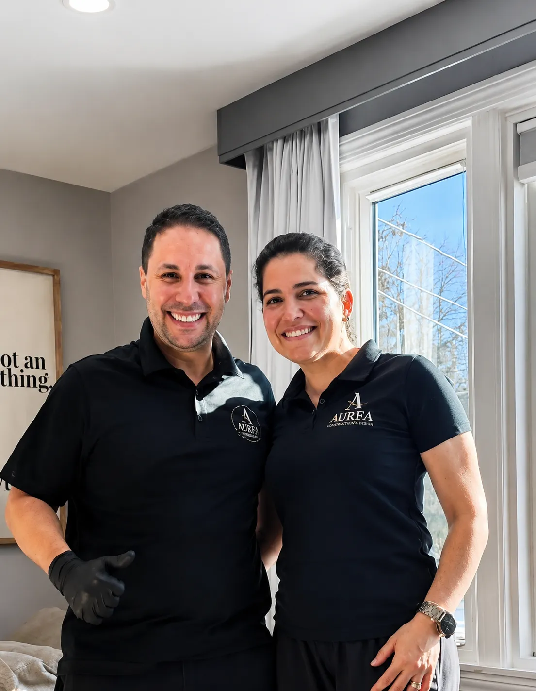 Aurea Cleaning Services founders in a Massachusetts home